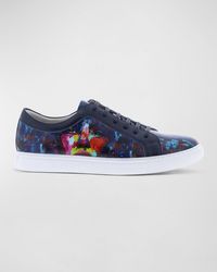 Robert Graham - Painted Leather Low-Top Sneakers - Lyst
