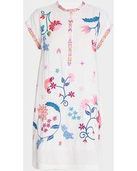 Johnny Was - Mishti Embroidered Cotton Gauze Mini Dress - Lyst
