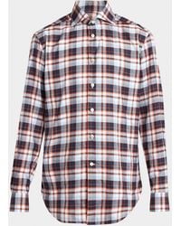 Kiton - Apos;S Check Cotton Button-Down Shirt - Lyst