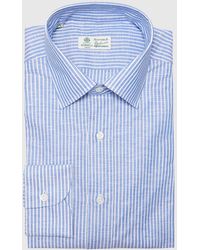 Luigi Borrelli Napoli - Linen Stripe Dress Shirt - Lyst