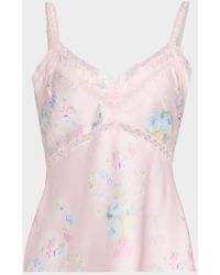 LoveShackFancy - Lirena Lace-Trim Sleeveless Satin Top - Lyst