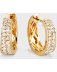 Anita Ko - 18k Yellow Gold Pave Diamond Meryl Huggie Earrings - Lyst