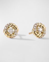 David Yurman - Petite Infinity Earrings With Diamonds In 18k Gold, 8mm - Lyst