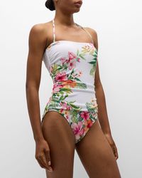 Tommy Bahama - Island Cays Flora Bandeau One-Piece Swimsuit - Lyst