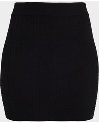 Balmain - Monogram Knit Mini Pencil Skirt - Lyst