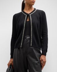 Neiman Marcus - Cashmere Shrug With Embellished Trim - Lyst