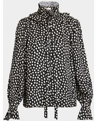 Chloé - Silk Shirt With Polka Dot Pattern - Lyst