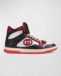 Gucci - Mac 80 Embroidered High-Top Sneakers - Lyst
