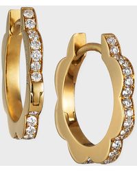 CADAR - 18k Yellow Gold Small Diamond Triplet Hoop Earrings - Lyst