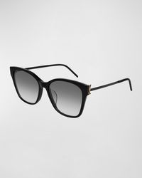 Saint Laurent - Square Acetate & Metal Sunglasses - Lyst