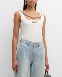 Area - Nameplate Crystal-Chain Tank Top - Lyst