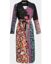 Dries Van Noten - Rolano Patchwork Double-Breasted Trench Coat - Lyst