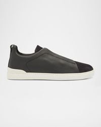 ZEGNA - Leather Triple Stitchtm Sneakers - Lyst