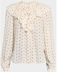 Veronica Beard - Gomez Long-Sleeve Ruffle Blouse - Lyst