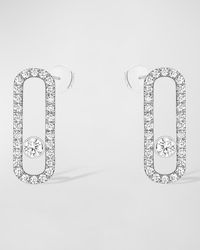 Messika - Move Uno 18k White Gold Pave Stud Earrings - Lyst