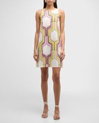 Marella - Agordo Geometric-Print Mini Shift Dress - Lyst