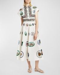 Giambattista Valli - Mosaic-Print Cap-Sleeve Midi Shirtdress - Lyst