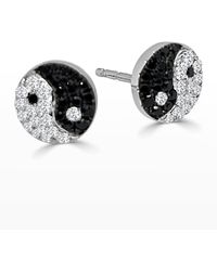 Frederic Sage - 18k White Gold Black And White Diamond Yin Yang Stud Earrings - Lyst