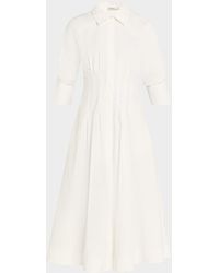 Jonathan Simkhai - Jazz Poplin Pintuck Midi Shirtdress - Lyst