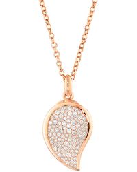 Tamara Comolli - Signature Wave 18k Rose Gold Small Diamond Pave Pendant - Lyst