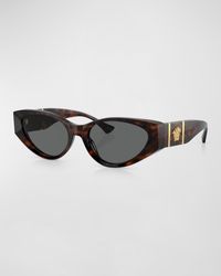 Versace - Medusa Beveled Acetate Cat-eye Sunglasses - Lyst