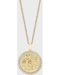 Anita Ko - 18k Yellow Gold Leaf Necklace With Diamonds - Lyst