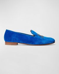 Ralph Lauren Collection - Alonzo Velvet Embroidered Smoking Loafers - Lyst
