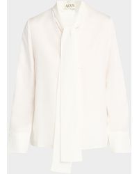 Ak Studio - Viola Tie-Neck Shirt - Lyst