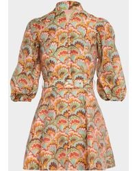 mestiza - Valencia Belted Fit & Flare Mini Dress - Lyst