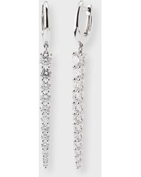 Memoire - 18k White Gold Diamond Identity Drop Earrings - Lyst