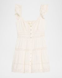 LoveShackFancy - Rietta Cotton Lace-Trimmed Mini Dress - Lyst