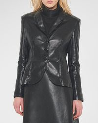 AS by DF - Denise Tailored Recycled Leather Blazer - Lyst