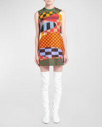 Emilio Pucci - Abstract-Print Sleeveless Mini Shift Dress - Lyst