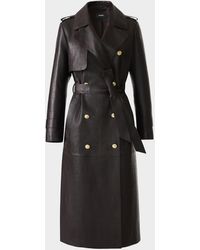 Mackage - Gael-Nv Croc-Embossed Leather Trench Coat - Lyst