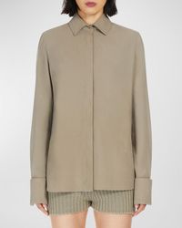 Max Mara - Candia Washed Silk Button-Front Shirt - Lyst