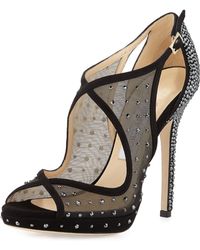Jimmy Choo Leondra Crystal-embellished Evening Sandal - Black