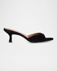 STAUD - 55Mm Brigitte Suede Kitten-Heel Mules - Lyst
