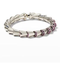 Oscar Heyman - Platinum Pink Sapphire Cornucopia Tennis Bracelet - Lyst
