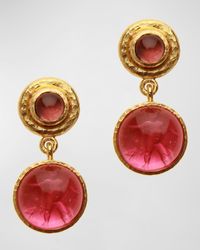 Elizabeth Locke - 19k Pink Tourmaline Drop Earrings, 26x10mm - Lyst