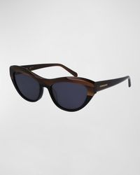 Ferragamo - Sleek Logo Acetate Cat-Eye Sunglasses - Lyst