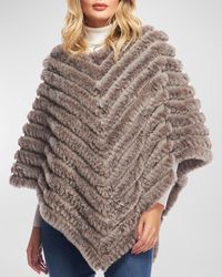 Fabulous Furs - Deluxe Knitted Faux Fur Poncho - Lyst