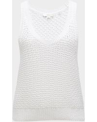 Vince - Mesh Stitch V-Neck Tank Top - Lyst