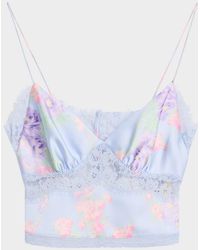 LoveShackFancy - Spritely Satin Floral Cami - Lyst