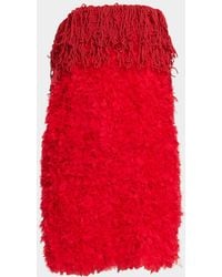 DIOTIMA - Bambola Strapless Fringe Textured Tulle Mini Dress - Lyst