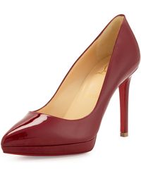 Christian Louboutin Pigalle Plato Patent Red Sole Pump