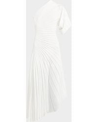 Alaïa - Asymmetric Ray Ribbed One-Shoulder Midi Dress - Lyst
