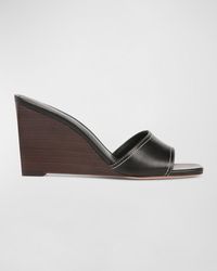 Veronica Beard - Ellen Leather Wedge Slide Sandals - Lyst