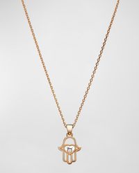 Chopard - Happy Diamonds 18k Rose Gold Diamond Hamsa Pendant Necklace - Lyst