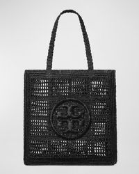 Tory Burch Ella crocheted-raffia Tote Bag - Pink