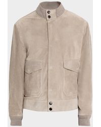 dunhill - Apos;S Harrington Suede Snap-Front Blouson - Lyst